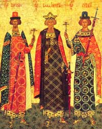Икона с изображением св. Владимира, Бориса и Глеба