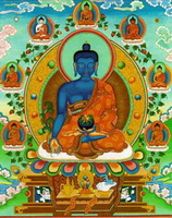 Будда медицины с голубым нимбом